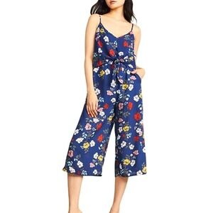 JACK by BB Dakota Floral Print Tie‎ Front Sleeveless Jumpsuit - Size M